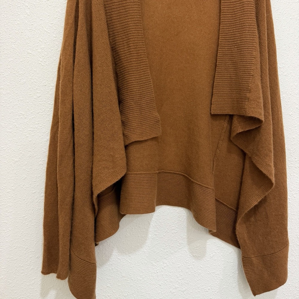 Neiman Marcus 100% Cashmere Brown Waterfall Cardigan Open Front, Women Large - Picture 4 of 6